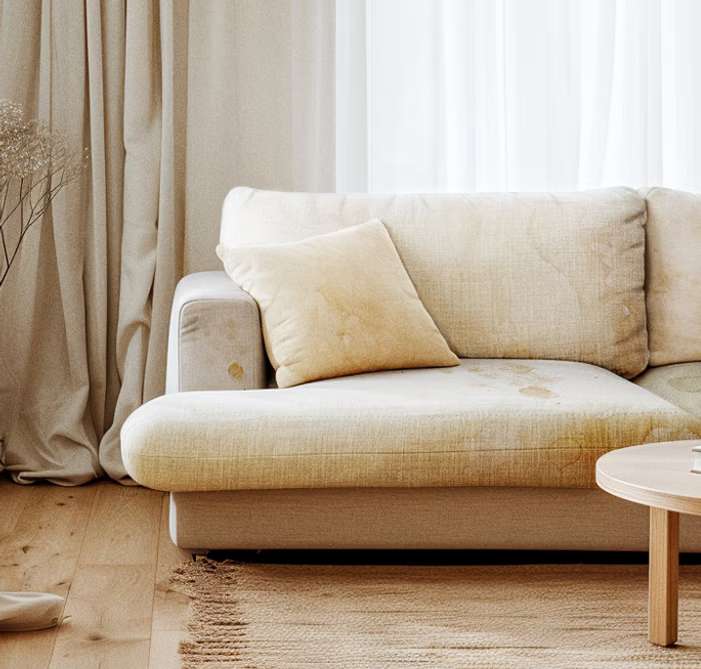 Sofa vor der Reinigung